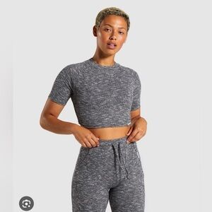 Gymshark Charcoal Knit Crop Top Size M